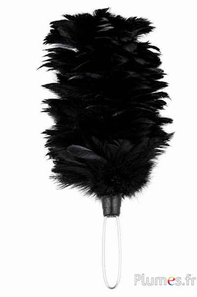 Pennacchio gallina con anello - altezza 20 cm - nero